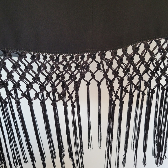 NWT Trina Turk Sexy Fringe Hem Mini Skirt Black‎ Size 4 Party Club - Picture 6 of 10